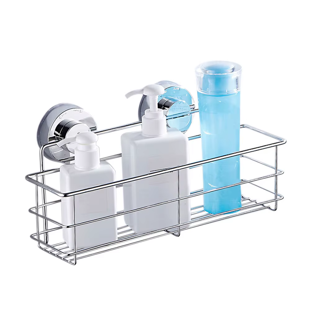 Étagère de caddie de douche en acier inoxydable, organisateur de douche à ventouse, sans perçage, su