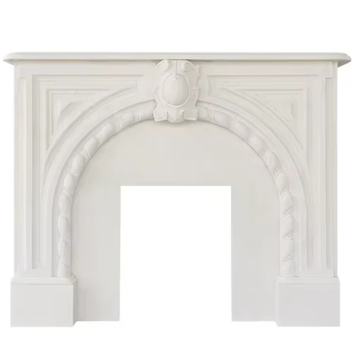 Armoire de curiosité sculptée de luxe légère en bois massif de Style français, vitrine murale de fon