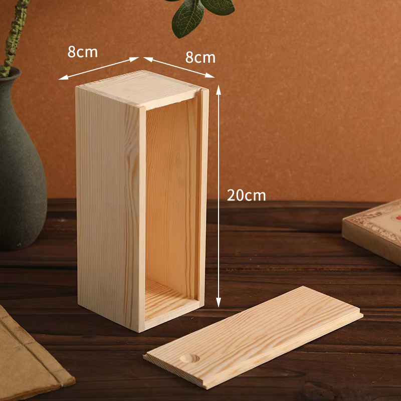 Boîte de rangement artisanale en bois naturel durable avec couvercle, décorations de bureau exquises