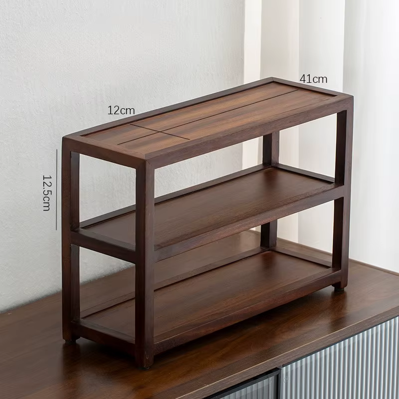 Petite armoire multi-trésor en bois de noyer, support de rangement pour la maison, support de collec