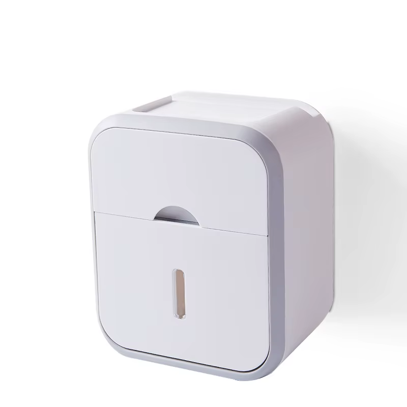 Porte-rouleau de papier toilette avec fenêtre de visualisation, boîte de rangement pour mouchoirs, s