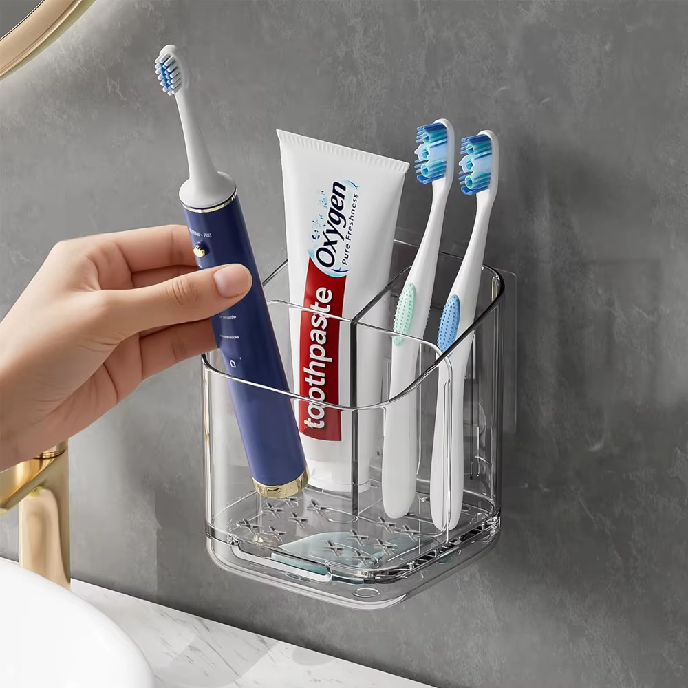 Support de rangement pour brosses à dents, grande capacité, boîte de rangement murale pour salle de 