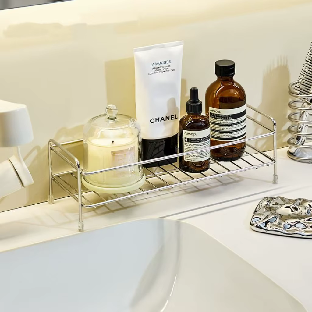 Comptoirs de salle de bain, support de rangement pour coiffeuse, panier de rangement pour cosmétique