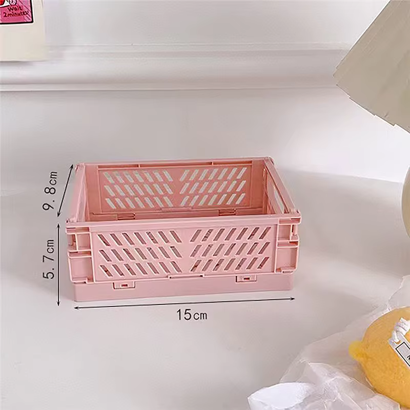 Caisse pliable en plastique, boîte de rangement pliable, panier, conteneur cosmétique, support de bu