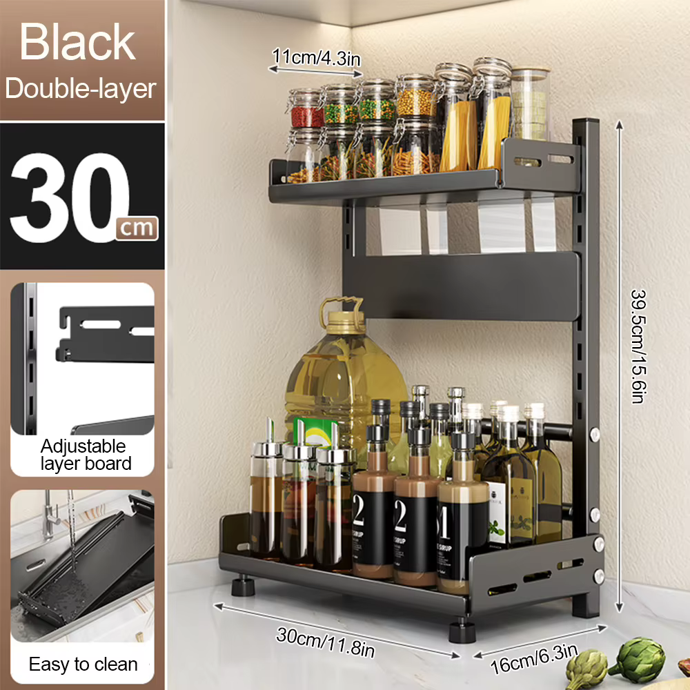 Support de rangement d'épices à 3 niveaux pour comptoir, Organization d'épices réglable pour armoire