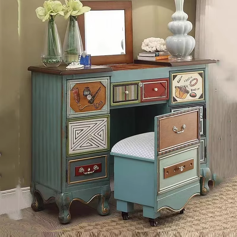 Commode esthétique moderne Style Vintage tabouret commode en bois armoire De maquillage Tocador De M