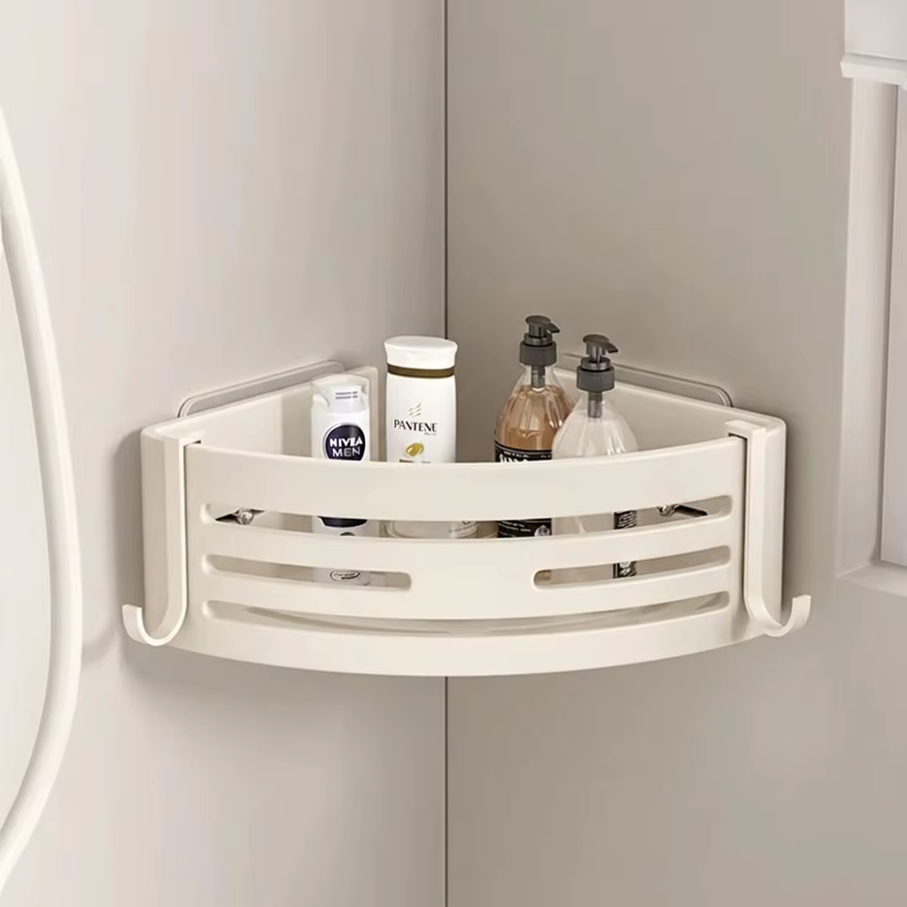 Étagère de rangement murale blanche pour salle de bain, auto-adhésive, sans perçage, pour douche, co