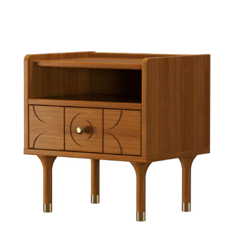 Table de chevet moderne en buis du milieu du siècle, pour meubles de chambre à coucher et armoires d