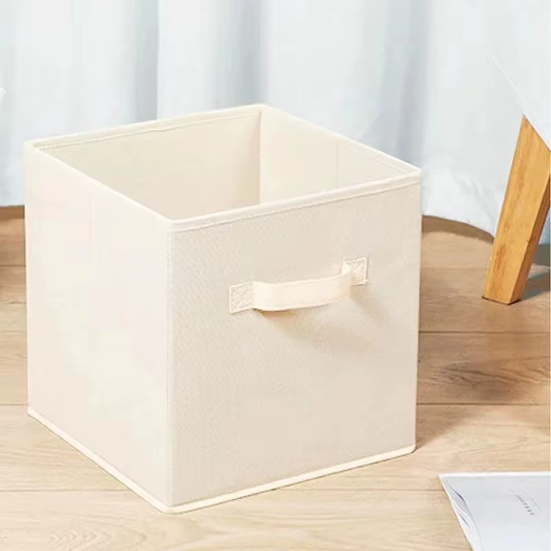 Boîte de rangement pliable en tissu non tissé Cube, fournitures pour la maison, organisateur de joue