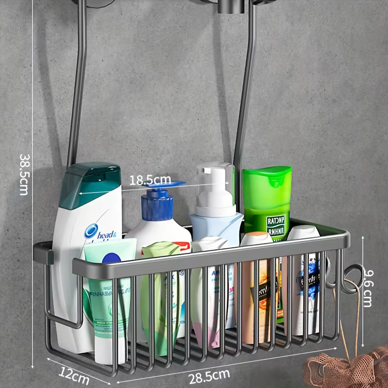 Caddie de douche suspendu, support de rangement de salle de bain sur la douche, étagère murale pour 