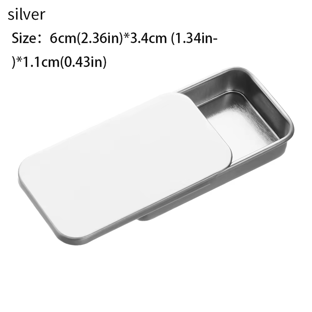 Boîte en fer blanc avec couvercle coulissant, boîte Push Pull, tiroir, boîte à baume, nourriture pou