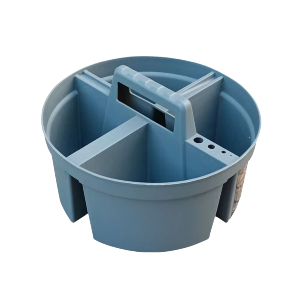 Boîte de rangement en plastique à quatre compartiments, design épaissi, boîte à outils ronde portabl