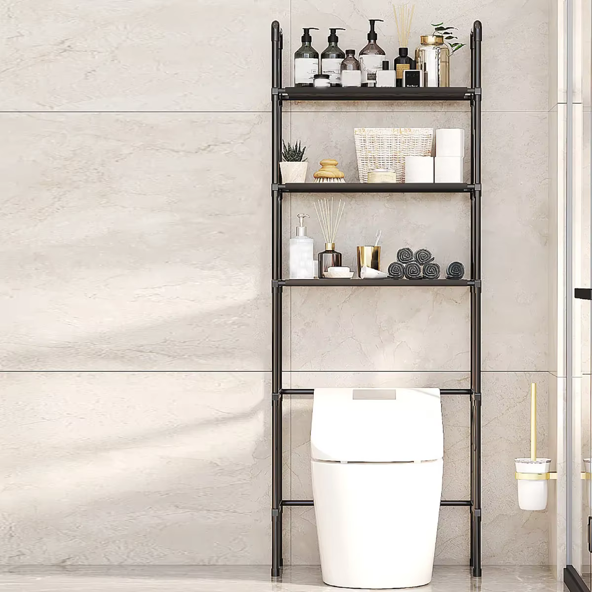 Support de rangement pour salle de bain, support peu encombrant, multifonctionnel, Type sol, support