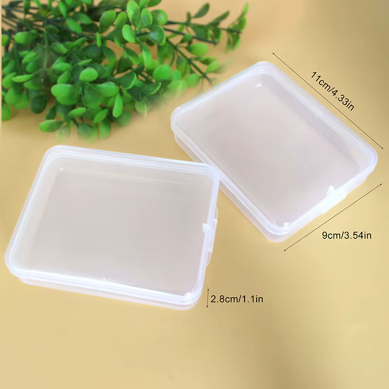 INS-Boîte de rangement en plastique transparent pour cartes photo, boîte de rangement pour petites c