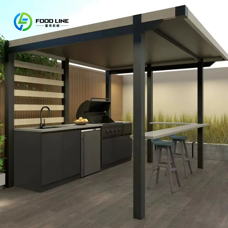 Meubles de cuisine extérieurs personnalisés, résistants aux intempéries, modulaires - Unités emboîta