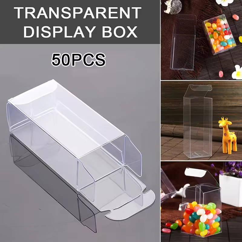 Boîte pliante en PVC Transparent 30x40x82mm, 50 pièces, support de rangement de cosmétiques Transpar
