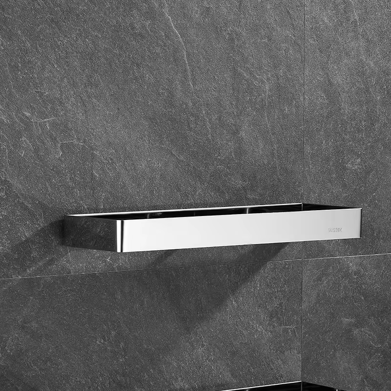 Étagères de salle de bains chromées en acier inoxydable, support de rangement de toilettes, étagère 
