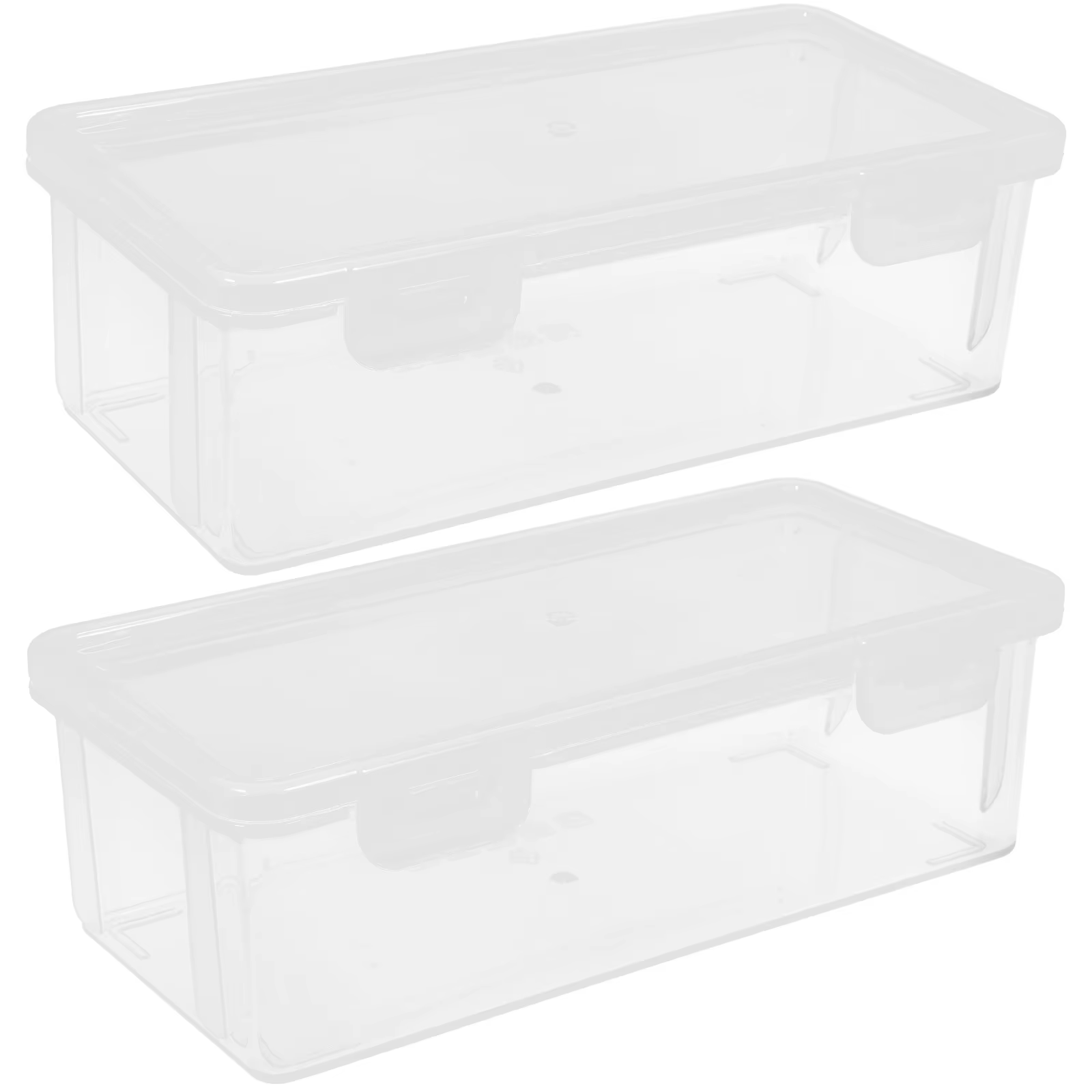 Lot de 2 boîtes à pain transparentes hermétiques réutilisables en plastique pour le stockage du pain