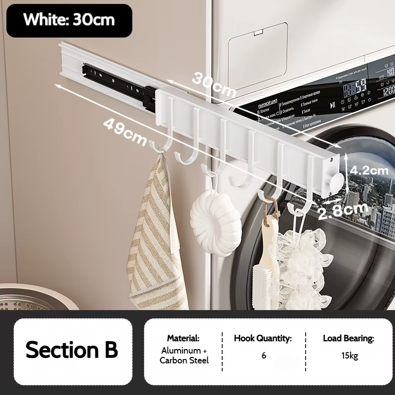 Barre de suspension rétractable pour vêtements, support multifonctionnel coulissant en alliage d'alu