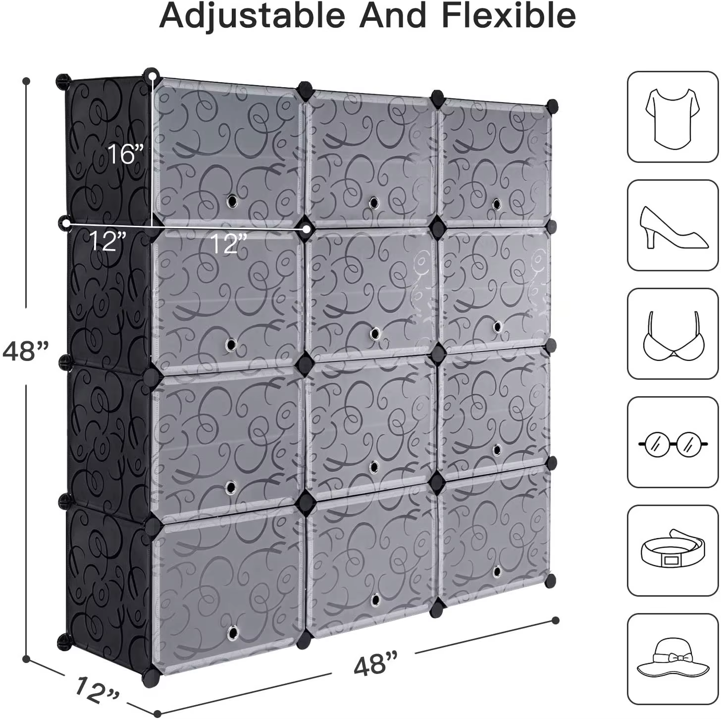 Armoire modulaire pour gagner de l'espace, idéale pour les talons, les bottes, les pantoufles, étagè