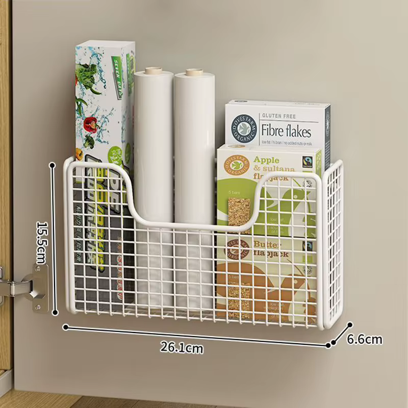Boîte de rangement murale en fer pour porte, support pour film alimentaire, étagère de salle de bain
