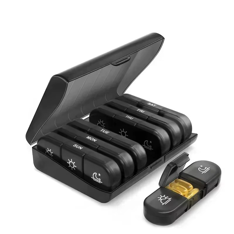 Pilulier 7 jours organisateur 21 grilles 3 fois un jour Portable voyage avec grands compartiments po