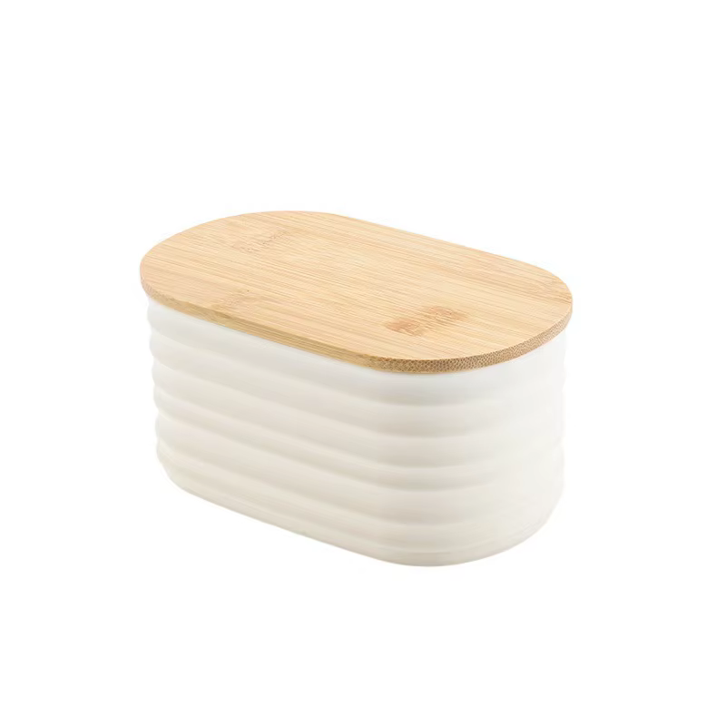 Pot de conservation alimentaire en bois avec couvercle - Contenant de rangement de cuisine hermétiqu