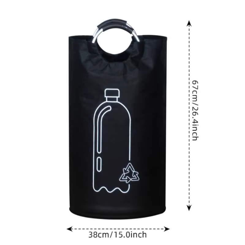 Panier de collecte pliable 82L pour bouteilles et canettes avec poignée robuste, idéal pour trier le