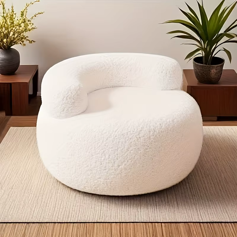 Canapé rond avec rangement – Chaise et tabouret double fonction peu encombrant, siège coussin doux e