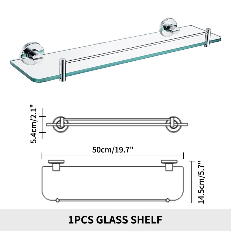 HOWall-Étagère murale rectangulaire en acier inoxydable, verre du Guatemala, étagères carrées en ver
