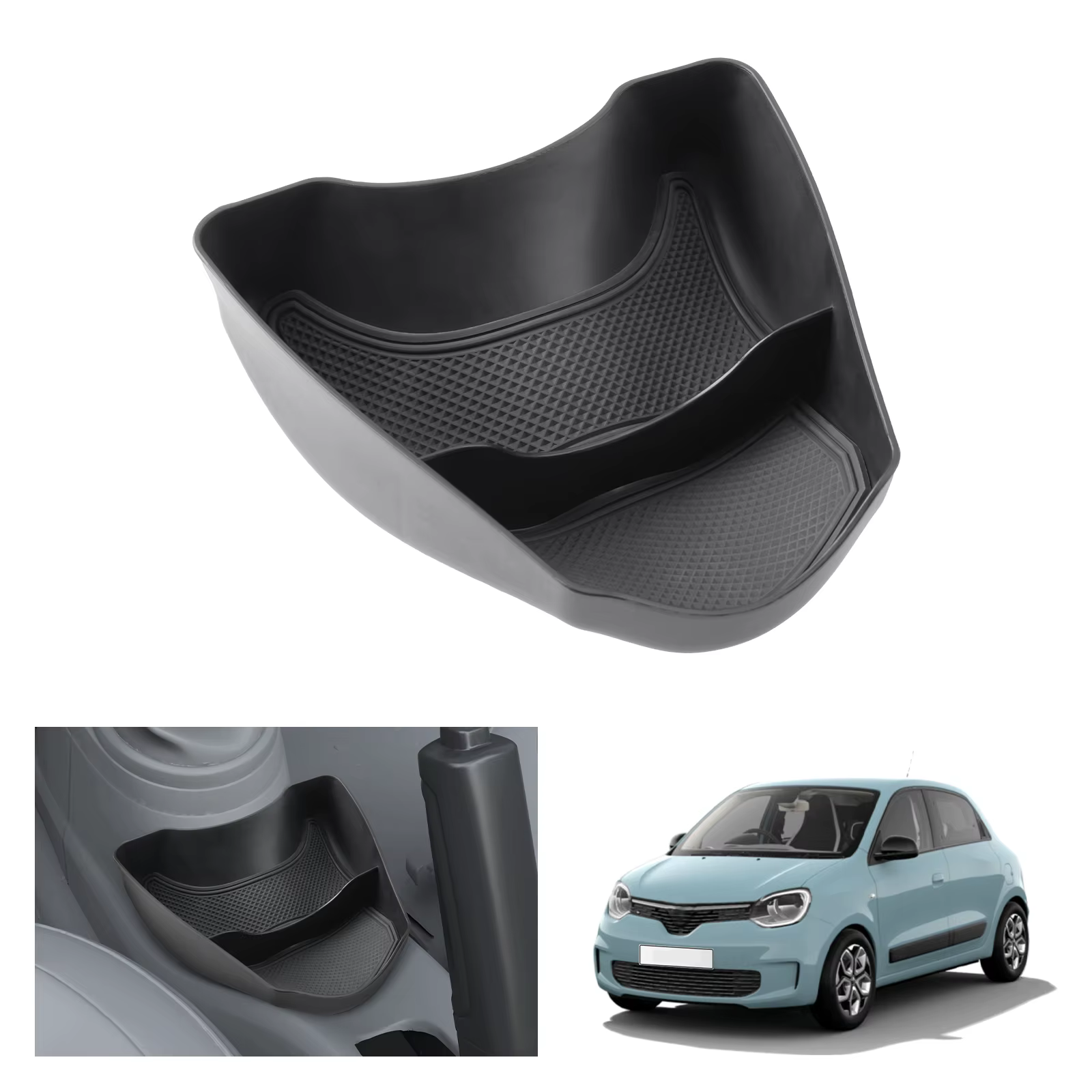 RUIYA pour Renault Twingo 3 2014-2024 Boîte de rangement pour console centrale de voiture Conteneur 