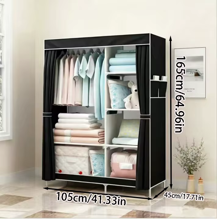 Armoire anti-poussière, porte-manteau, armoire simple robuste et durable, armoire en tissu anti-pous