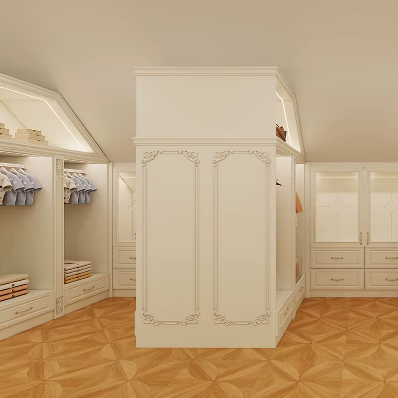 Armoire en bois blanche-française personnalisée, armoire de rangement de luxe moderne pour meubles d