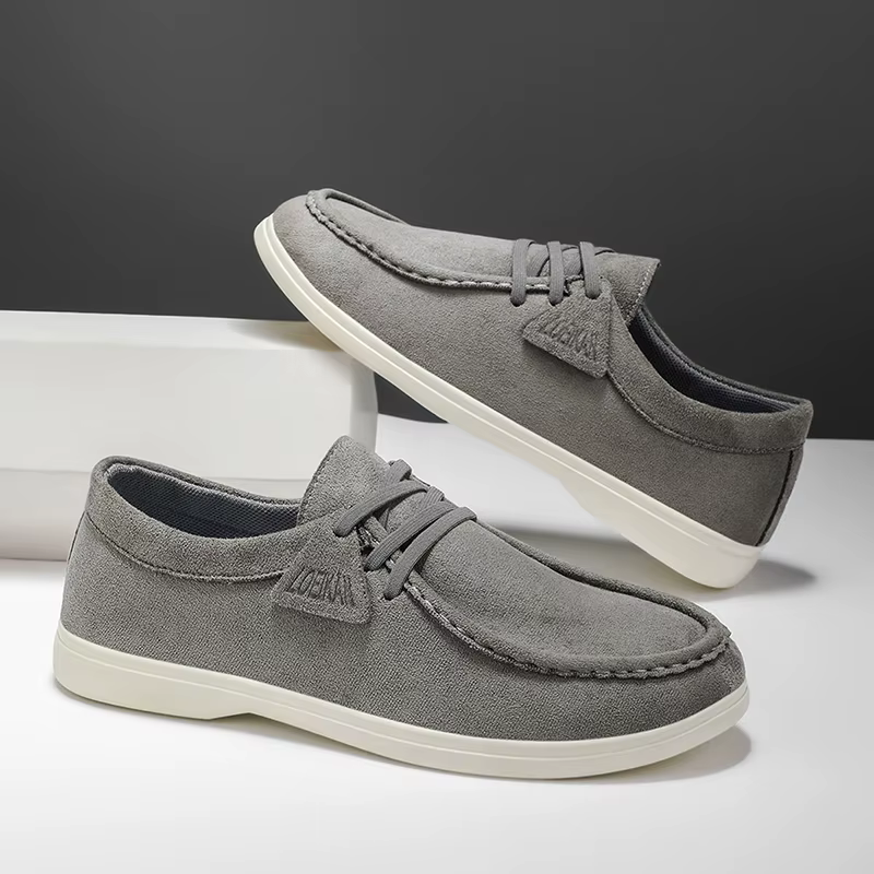 Mocassins en daim pour hommes, chaussures plates souples et légères pour les déplacements quotidiens
