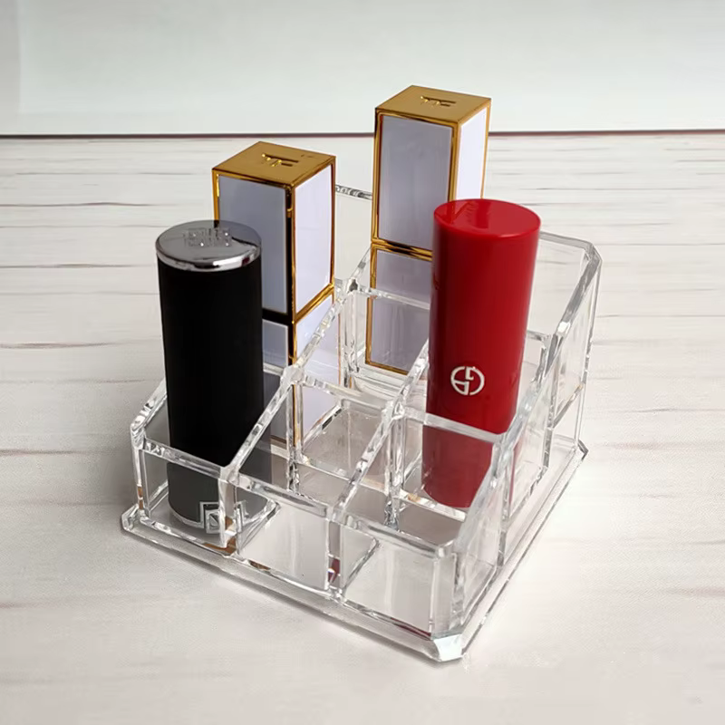 Boîte à bijoux de rouge à lèvres cosmétique à 16 grilles, porte-pinceaux de maquillage, boîte de ran