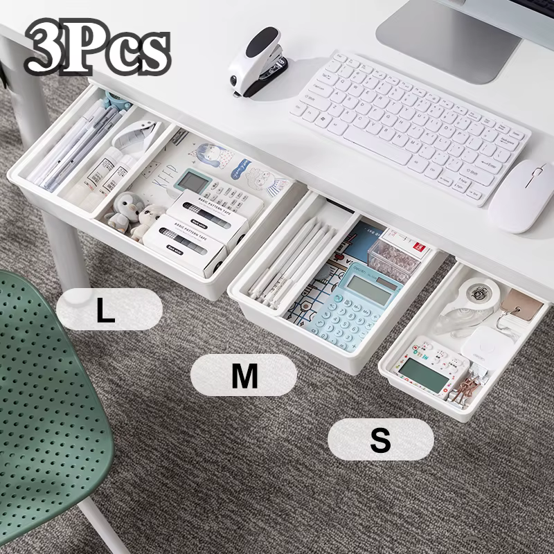Boîte de rangement cachée, tiroir de rangement de bureau, support de rangement de Table en plastique