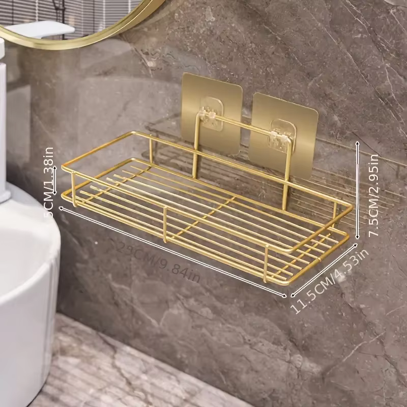 Étagère de salle de bain murale, support de rangement pour articles de toilette, étagère rectangulai