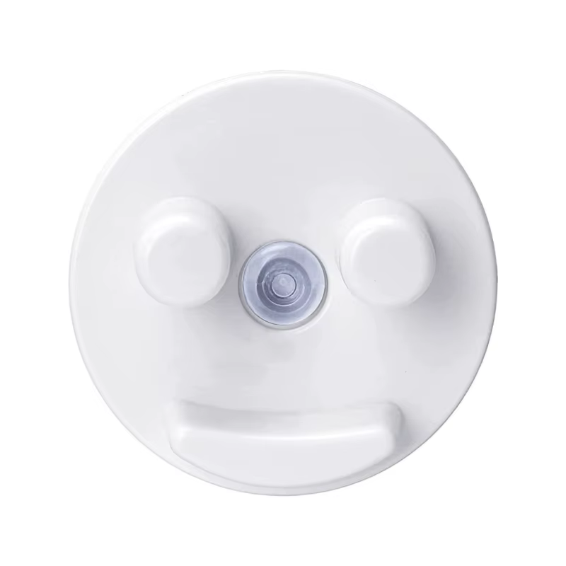 Porte-éponge à ventouse avec visage souriant, éponges rondes, accessoires d'évier de cuisine