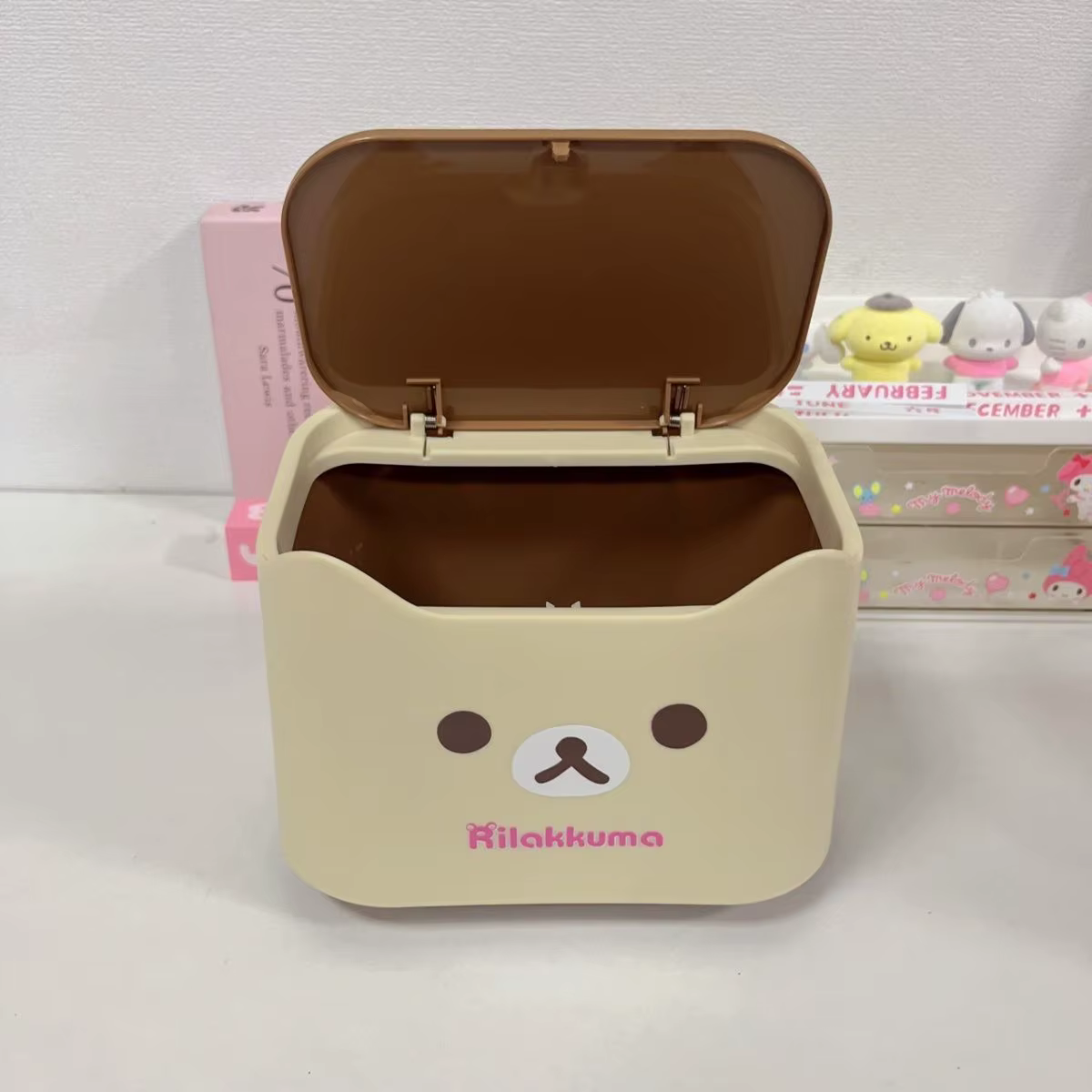 Kawaii Rilakkuma panier de rangement Mini boîte de rangement mignon Anime dessin animé bureau tri po