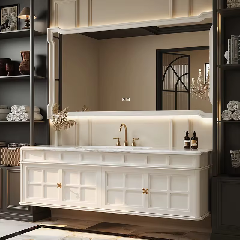 Armoire de salle de bain rétro française, gain de place, mince, tendance, armoire de présentation, r