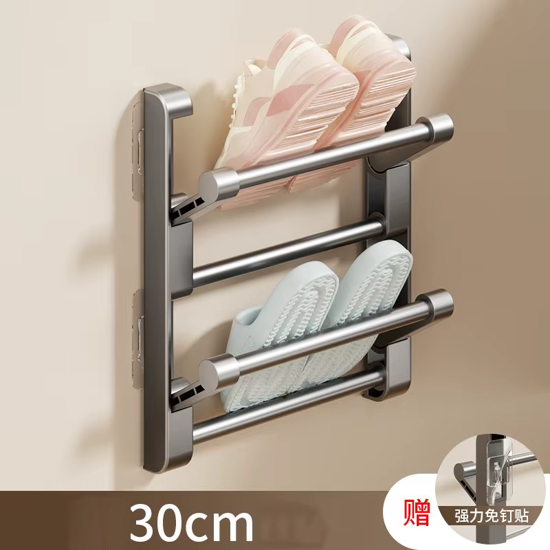 Étagère à chaussures pour pantoufles, sans poinçonnage, crochet pour pantoufles de salle de bain, to