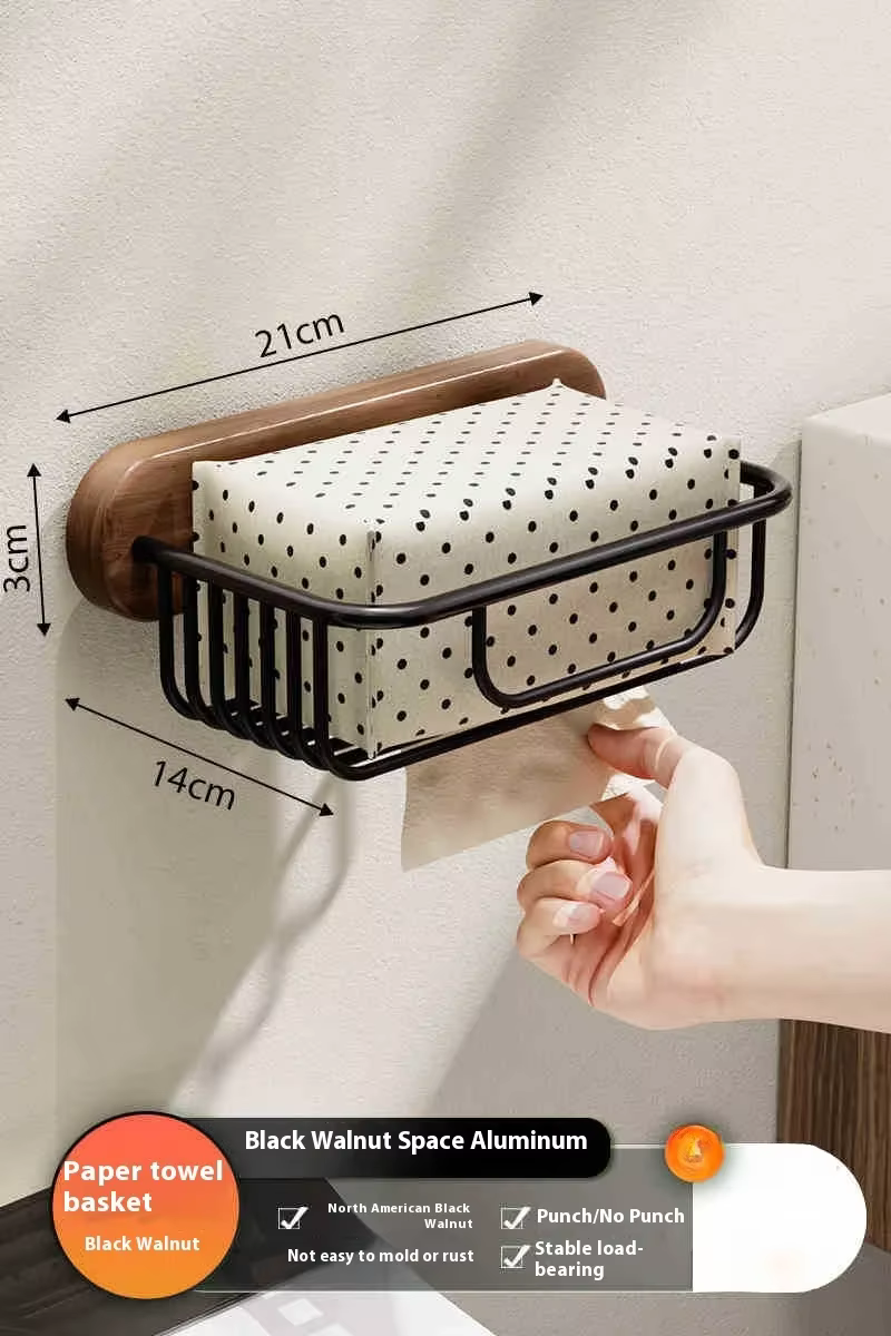 Porte-serviettes de salle de bain en noyer, étagère de rangement haut de gamme pour la salle de bain