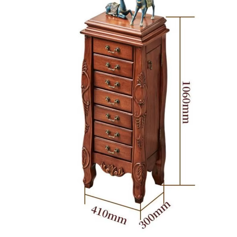 Armoire à bijoux en bois massif, organisateur de miroir, tiroirs de salon, seau à bijoux, meubles de