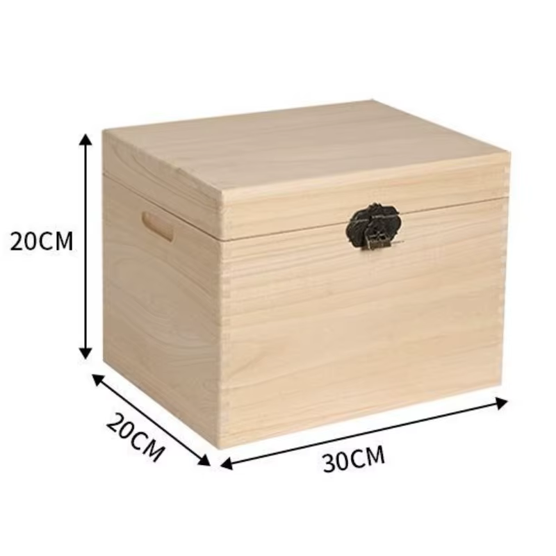 Boîte de rangement en bois, boîtes de rangement d'accessoires en bois, grands conteneurs organisateu