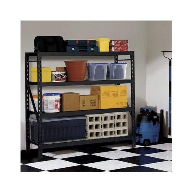 Étagère de rangement réglable à 4 niveaux en métal, personnalisable, en acier robuste