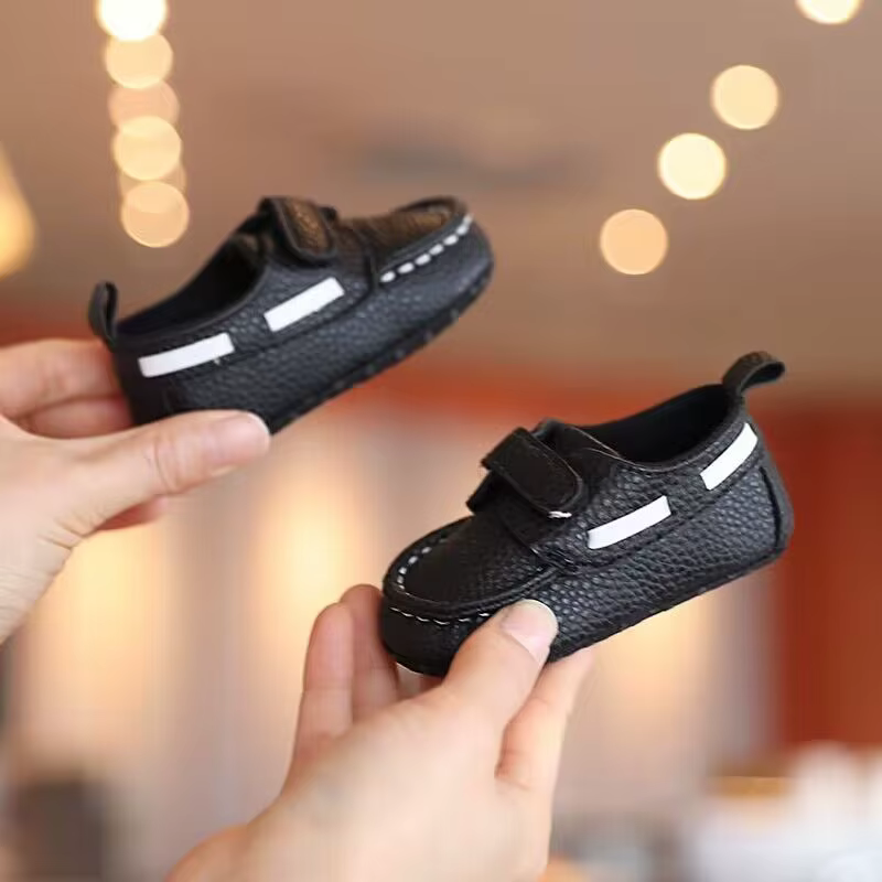 Chaussures formelles pour nouveau-né garçon, chaussures en cuir PU à la mode pour le 1er anniversair