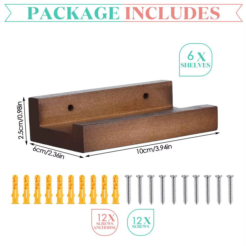 Étagère murale en bois pour disques vinyles, 6 pièces/ensemble, support mural pour CD, support de ra