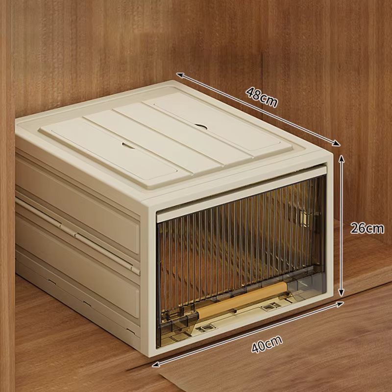 Boîte de rangement en plastique, grands organisateurs pliants de bricolage, bac de rangement, meuble