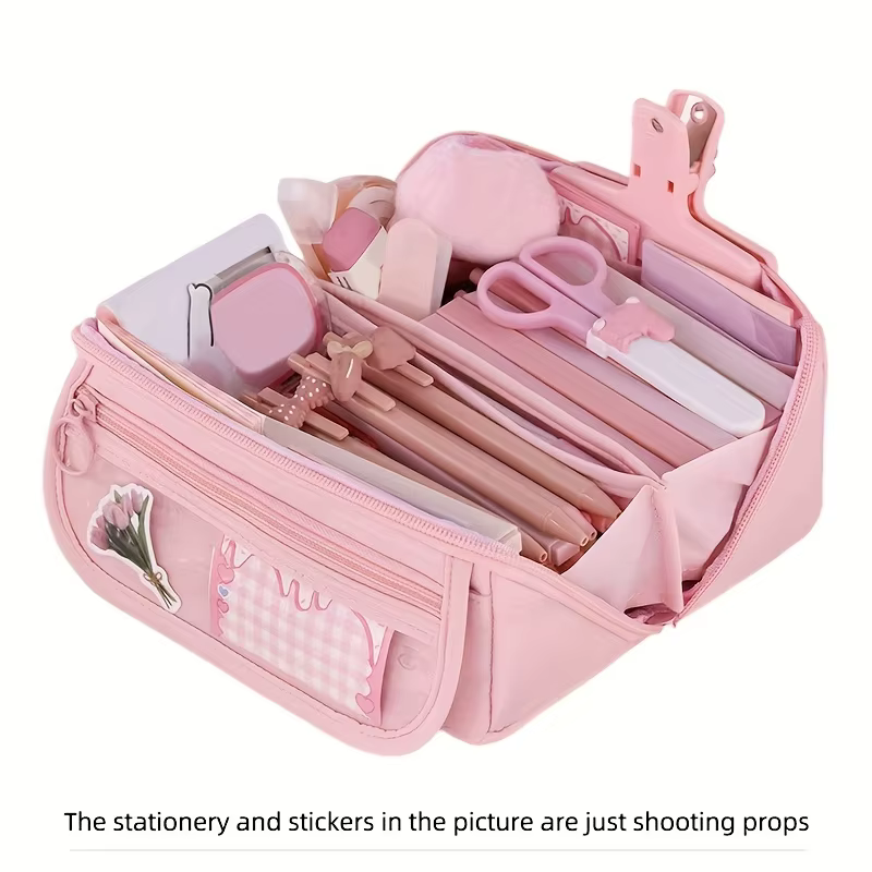 Organisateur de trousse à crayons de grande capacité – Rangement de bureau multi-compartiments pour 