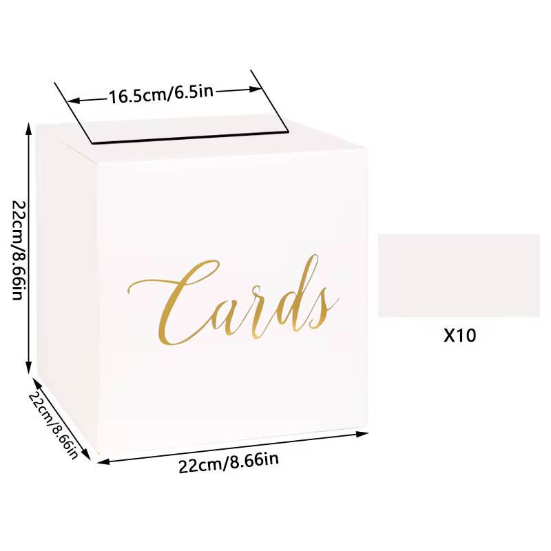 Boîte à cartes florale blanche pour mariage, fournitures élégantes pour fête prénuptiale ou baby sho